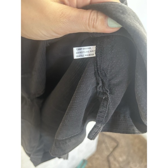 Tommy Bahama Men's XL Loop Collar Black 100% Silk Camp Aloha Shirt Button Up - Picture 4 of 5